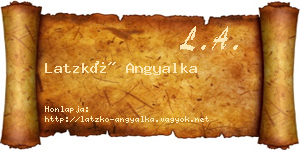 Latzkó Angyalka névjegykártya
